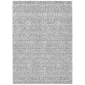 HomeRoots 5' Silver Gray and Ivory Floral Area Rug - Elegant, Durable, Machine Washable for Indoor/Outdoor Use 10' X 14' 582379