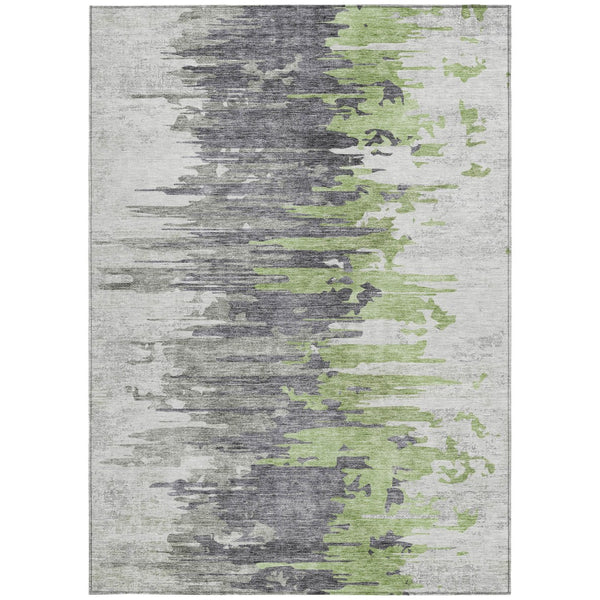 Homeroots 3' Blue Gray And Silver Abstract Washable Area Rug For Indoor And Outdoor Spaces - Durable Design 3' X 5' Polyester 582386