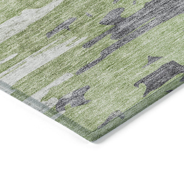 Homeroots 3' Blue Gray And Silver Abstract Washable Area Rug For Indoor And Outdoor Spaces - Durable Design 3' X 5' Polyester 582386