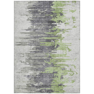 Homeroots 3' Blue Gray And Silver Abstract Washable Area Rug For Indoor And Outdoor Spaces - Durable Design 5' X 8' Polyester 582387