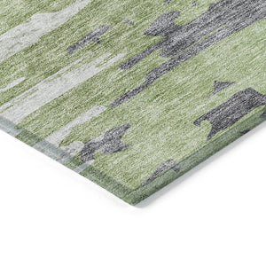 Homeroots 3' Blue Gray And Silver Abstract Washable Area Rug For Indoor And Outdoor Spaces - Durable Design 5' X 8' Polyester 582387