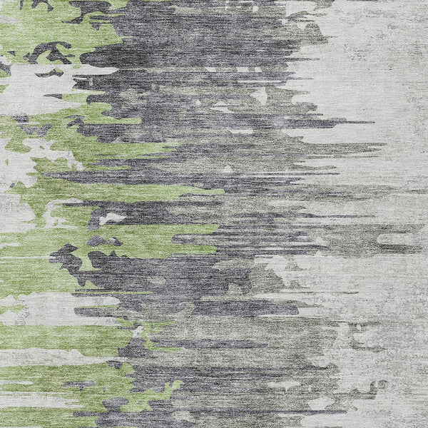 Homeroots 3' Blue Gray And Silver Abstract Washable Area Rug For Indoor And Outdoor Spaces - Durable Design 5' X 8' Polyester 582387