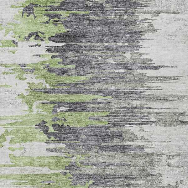 Homeroots 3' Blue Gray And Silver Abstract Washable Area Rug For Indoor And Outdoor Spaces - Durable Design 9' X 12' Polyester 582390