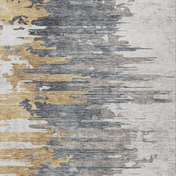 Homeroots 3' Blue Gray And Silver Abstract Washable Area Rug For Indoor And Outdoor Spaces - Durable Design 10' X 14' Polyester 582397