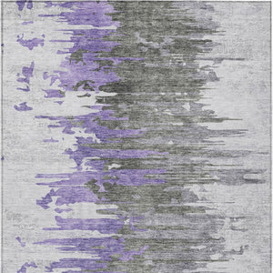 Homeroots 3' Blue Gray And Silver Abstract Washable Area Rug For Indoor And Outdoor Spaces - Durable Design 3' X 5' Polyester 582398