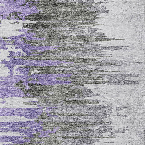 Homeroots 3' Blue Gray And Silver Abstract Washable Area Rug For Indoor And Outdoor Spaces - Durable Design 8' X 10' Polyester 582401