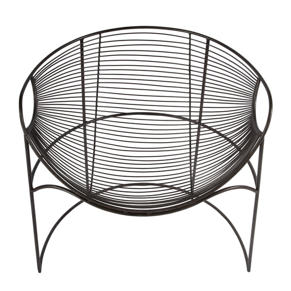 Butler Specialty Artemis Stylish Oval Iron Accent Chair For Relaxation, Durable Design, Perfect For Any Space Black Iron 5824025-butler