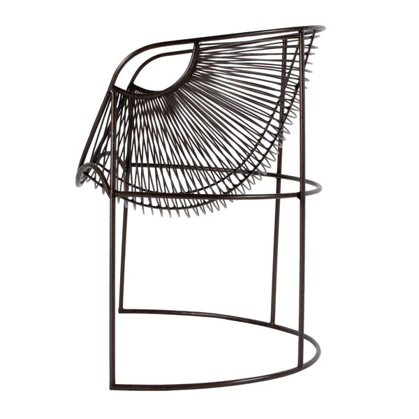 Butler Specialty Artemis Stylish Oval Iron Accent Chair For Relaxation, Durable Design, Perfect For Any Space Black Iron 5824025-butler