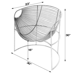 Butler Specialty Artemis Stylish Oval Iron Accent Chair For Relaxation, Durable Design, Perfect For Any Space Black Iron 5824025-butler