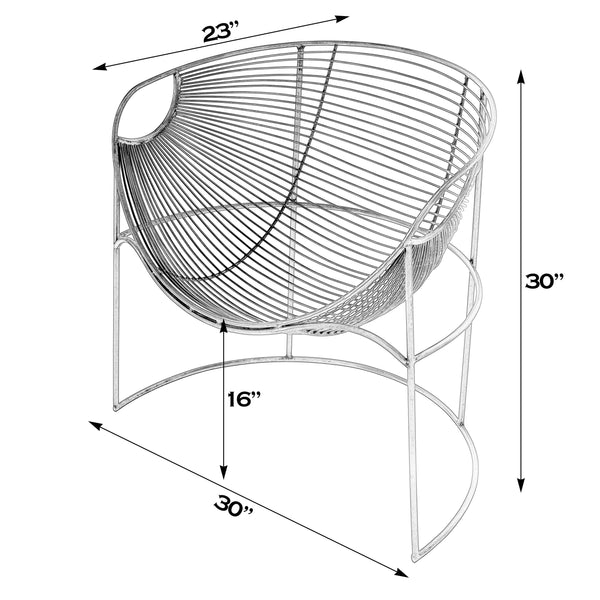 Butler Specialty Artemis Stylish Oval Iron Accent Chair For Relaxation, Durable Design, Perfect For Any Space Black Iron 5824025-butler