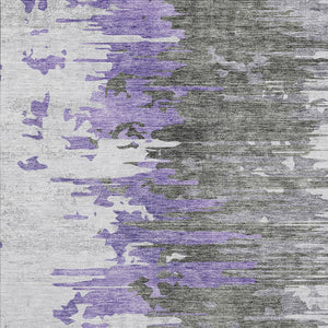 Homeroots 3' Blue Gray And Silver Abstract Washable Area Rug For Indoor And Outdoor Spaces - Durable Design 9' X 12' Polyester 582402
