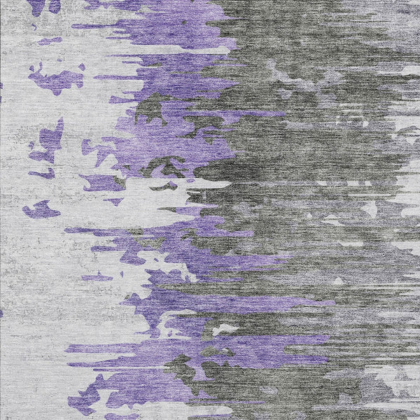 Homeroots 3' Blue Gray And Silver Abstract Washable Area Rug For Indoor And Outdoor Spaces - Durable Design 9' X 12' Polyester 582402