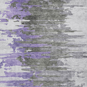 Homeroots 3' Blue Gray And Silver Abstract Washable Area Rug For Indoor And Outdoor Spaces - Durable Design 10' X 14' Polyester 582403