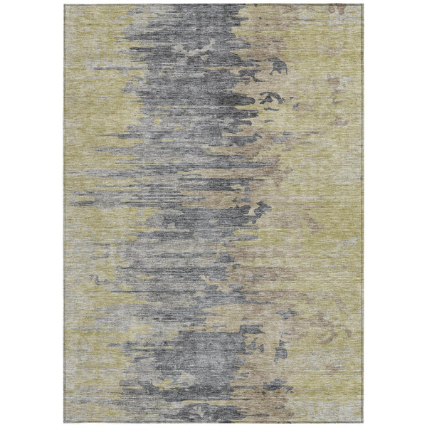 Homeroots 3' Blue Gray And Silver Abstract Washable Area Rug For Indoor And Outdoor Spaces - Durable Design 3' X 5' Polyester 582404