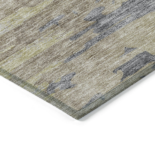 Homeroots 3' Blue Gray And Silver Abstract Washable Area Rug For Indoor And Outdoor Spaces - Durable Design 3' X 5' Polyester 582404