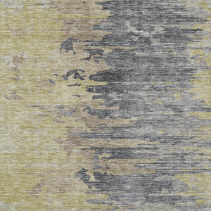 Homeroots 3' Blue Gray And Silver Abstract Washable Area Rug For Indoor And Outdoor Spaces - Durable Design 3' X 5' Polyester 582404