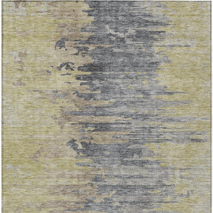 Homeroots 3' Blue Gray And Silver Abstract Washable Area Rug For Indoor And Outdoor Spaces - Durable Design 5' X 8' Polyester 582405