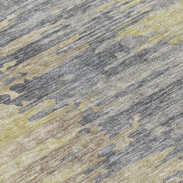 Homeroots 3' Blue Gray And Silver Abstract Washable Area Rug For Indoor And Outdoor Spaces - Durable Design 8' Round Polyester 582406