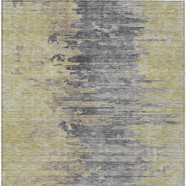Homeroots 3' Blue Gray And Silver Abstract Washable Area Rug For Indoor And Outdoor Spaces - Durable Design 8' X 10' Polyester 582407