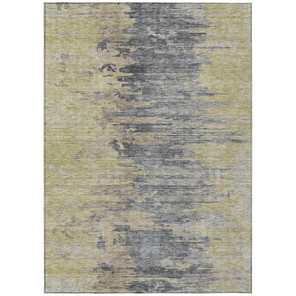 HomeRoots 5' Stylish Pewter Silver and Gray Abstract Washable Area Rug for Indoor and Outdoor Spaces 8' X 10' 582407