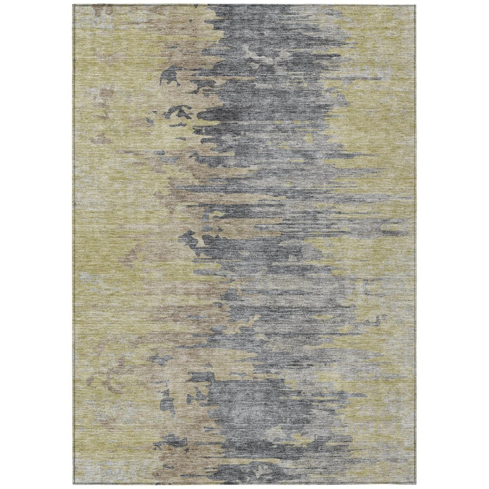 HomeRoots 9' Contemporary Pewter Silver Abstract Area Rug - Washable, Durable, Indoor/Outdoor Versatility 9' X 12' 582408
