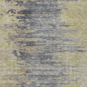 Homeroots 3' Blue Gray And Silver Abstract Washable Area Rug For Indoor And Outdoor Spaces - Durable Design 9' X 12' Polyester 582408