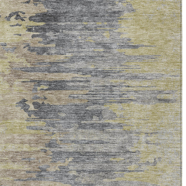 Homeroots 3' Blue Gray And Silver Abstract Washable Area Rug For Indoor And Outdoor Spaces - Durable Design 10' X 14' Polyester 582409