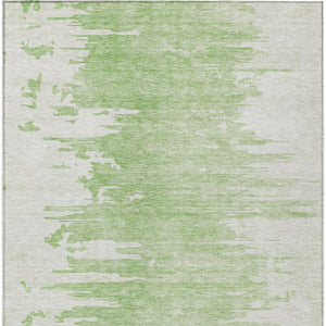 Homeroots 3' Stylish Green And Mint Abstract Washable Area Rug For Indoor And Outdoor Spaces, Durable Design 5' X 8' Polyester 582417