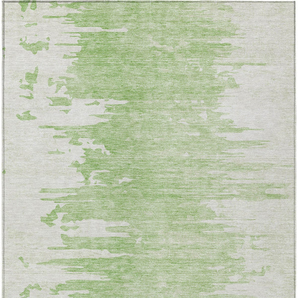 Homeroots 3' Stylish Green And Mint Abstract Washable Area Rug For Indoor And Outdoor Spaces, Durable Design 5' X 8' Polyester 582417