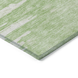 Homeroots 3' Stylish Green And Mint Abstract Washable Area Rug For Indoor And Outdoor Spaces, Durable Design 8' X 10' Polyester 582419