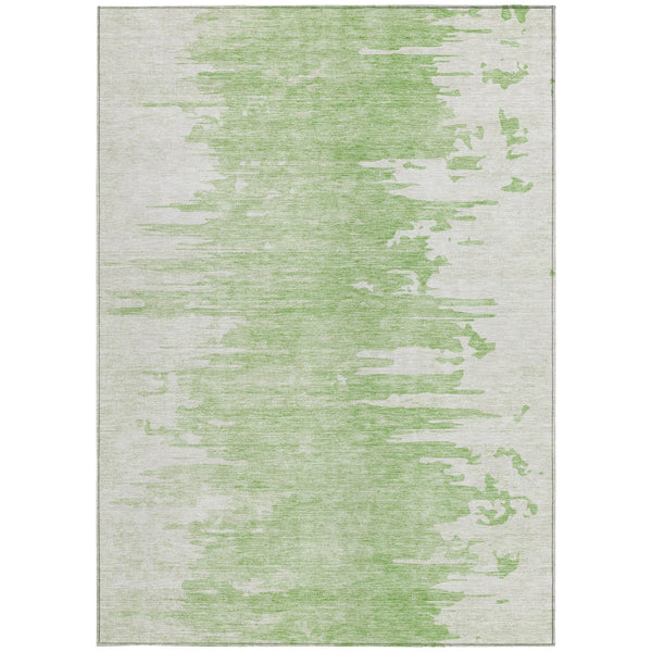 Homeroots 3' Stylish Green And Mint Abstract Washable Area Rug For Indoor And Outdoor Spaces, Durable Design 8' X 10' Polyester 582419