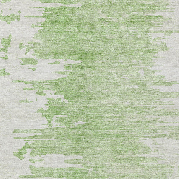 Homeroots 3' Stylish Green And Mint Abstract Washable Area Rug For Indoor And Outdoor Spaces, Durable Design 9' X 12' Polyester 582420