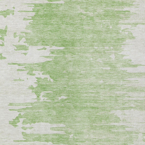 Homeroots 3' Stylish Green And Mint Abstract Washable Area Rug For Indoor And Outdoor Spaces, Durable Design 10' X 14' Polyester 582421