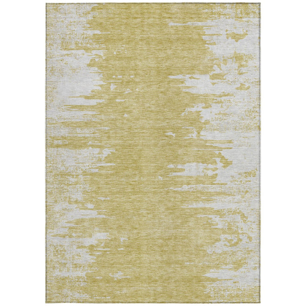 Homeroots 3' Stylish Green And Mint Abstract Washable Area Rug For Indoor And Outdoor Spaces, Durable Design 5' X 8' Polyester 582423