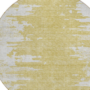 Homeroots 3' Stylish Green And Mint Abstract Washable Area Rug For Indoor And Outdoor Spaces, Durable Design 8' Round Polyester 582424