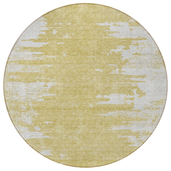 Homeroots 3' Stylish Green And Mint Abstract Washable Area Rug For Indoor And Outdoor Spaces, Durable Design 8' Round Polyester 582424