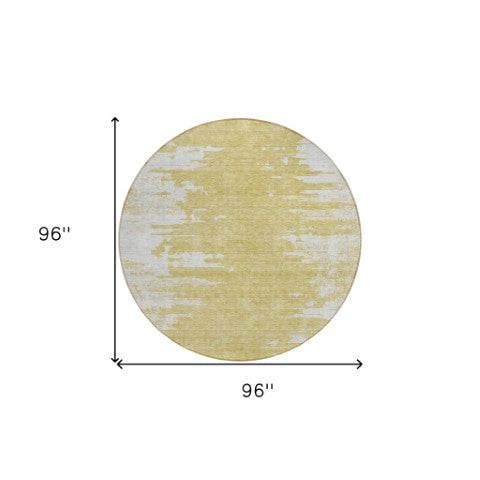 Homeroots 3' Stylish Green And Mint Abstract Washable Area Rug For Indoor And Outdoor Spaces, Durable Design 8' Round Polyester 582424