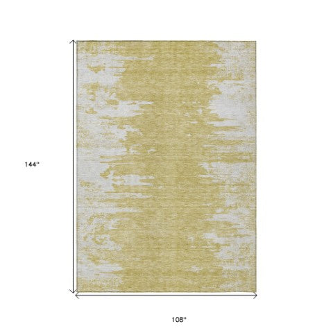 Homeroots 3' Stylish Green And Mint Abstract Washable Area Rug For Indoor And Outdoor Spaces, Durable Design 9' X 12' Polyester 582426