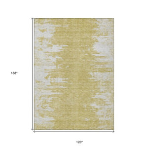 Homeroots 3' Stylish Green And Mint Abstract Washable Area Rug For Indoor And Outdoor Spaces, Durable Design 10' X 14' Polyester 582427