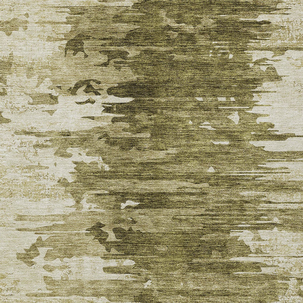 Homeroots 3' Stylish Green And Mint Abstract Washable Area Rug For Indoor And Outdoor Spaces, Durable Design 3' X 5' Polyester 582428