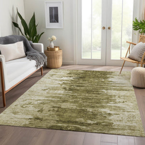Homeroots 3' Stylish Green And Mint Abstract Washable Area Rug For Indoor And Outdoor Spaces, Durable Design 3' X 5' Polyester 582428