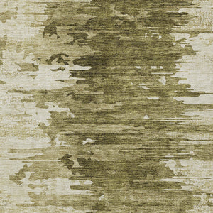 Homeroots 3' Stylish Green And Mint Abstract Washable Area Rug For Indoor And Outdoor Spaces, Durable Design 5' X 8' Polyester 582429