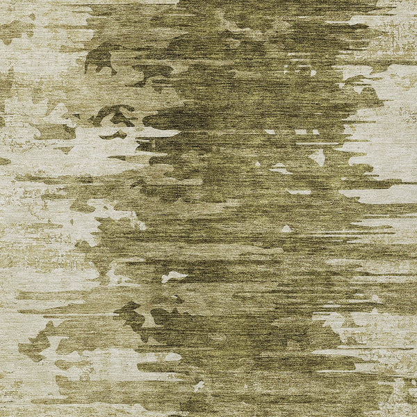 Homeroots 3' Stylish Green And Mint Abstract Washable Area Rug For Indoor And Outdoor Spaces, Durable Design 5' X 8' Polyester 582429