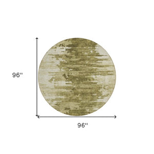 Homeroots 3' Stylish Green And Mint Abstract Washable Area Rug For Indoor And Outdoor Spaces, Durable Design 8' Round Polyester 582430