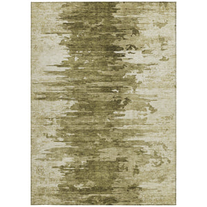 Homeroots 3' Stylish Green And Mint Abstract Washable Area Rug For Indoor And Outdoor Spaces, Durable Design 9' X 12' Polyester 582432