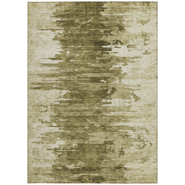 Homeroots 3' Stylish Green And Mint Abstract Washable Area Rug For Indoor And Outdoor Spaces, Durable Design 10' X 14' Polyester 582433