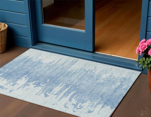 Homeroots 3' Stylish Green And Mint Abstract Washable Area Rug For Indoor And Outdoor Spaces, Durable Design 3' X 5' Polyester 582434