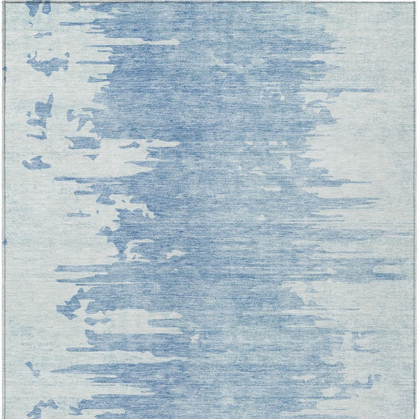 Homeroots 3' Stylish Green And Mint Abstract Washable Area Rug For Indoor And Outdoor Spaces, Durable Design 5' X 8' Polyester 582435