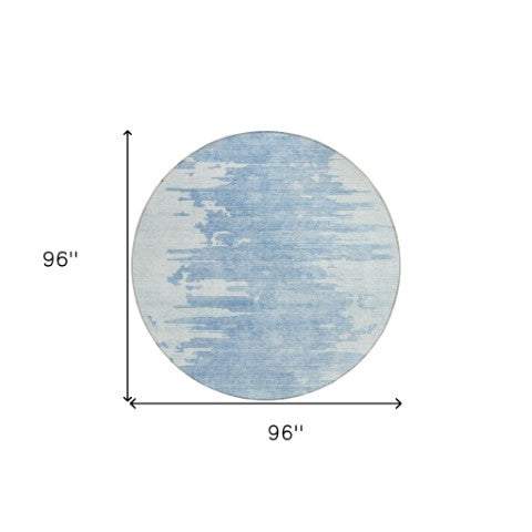 Homeroots 3' Stylish Green And Mint Abstract Washable Area Rug For Indoor And Outdoor Spaces, Durable Design 8' Round Polyester 582436