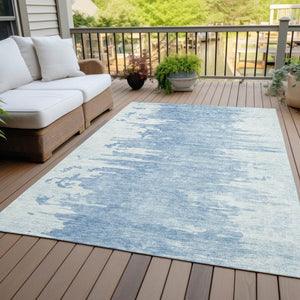 Homeroots 3' Stylish Green And Mint Abstract Washable Area Rug For Indoor And Outdoor Spaces, Durable Design 9' X 12' Polyester 582438